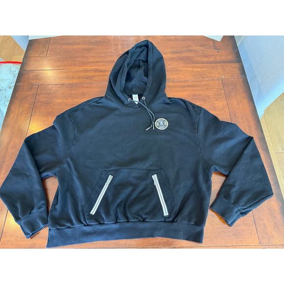 Salty Honey Cozy Black Pullover Streetwear Hoodie with Embroidered Patch Size XL - Picture 2 of 6